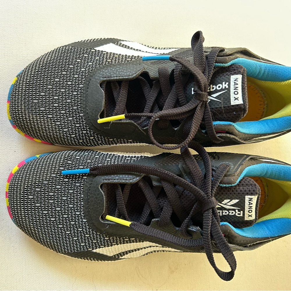 Reebok Nano X Black and Multicolor Athletic Shoes
